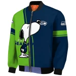 seattle seahawks snoopy attitude blue bomber jacket best selling