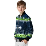seattle seahawks snowy pines blue bomber jacket best selling