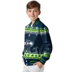 seattle seahawks snowy pines blue varsity jacket best selling