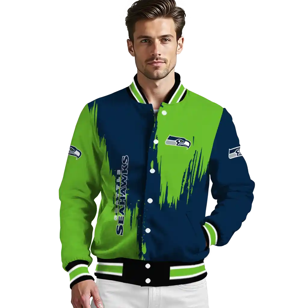 seattle seahawks urban mark blue varsity jacket high quality seattle seahawks urban mark blue varsity jacket high quality