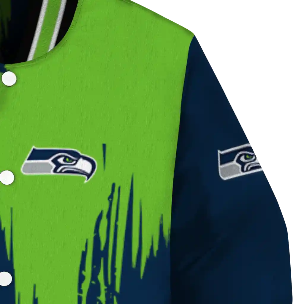 seattle seahawks urban mark blue varsity jacket premium grade seattle seahawks urban mark blue varsity jacket premium grade