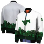 smu mustangs clovers pattern white green bomber jacket best selling