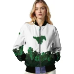 smu mustangs clovers pattern white green bomber jacket best selling