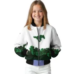 smu mustangs clovers pattern white green bomber jacket best selling