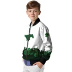 smu mustangs clovers pattern white green bomber jacket best selling