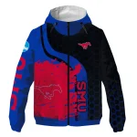 smu mustangs grid streak blue black windbreaker jacket best selling