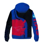 smu mustangs grid streak blue black windbreaker jacket best selling