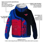 smu mustangs grid streak blue black windbreaker jacket best selling