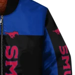smu mustangs intricate skull blue black bomber jacket best selling