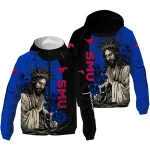 smu mustangs jesus roses blue black windbreaker jacket best selling