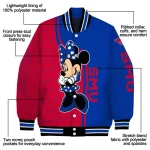 smu mustangs minnie mouse blue varsity jacket best selling