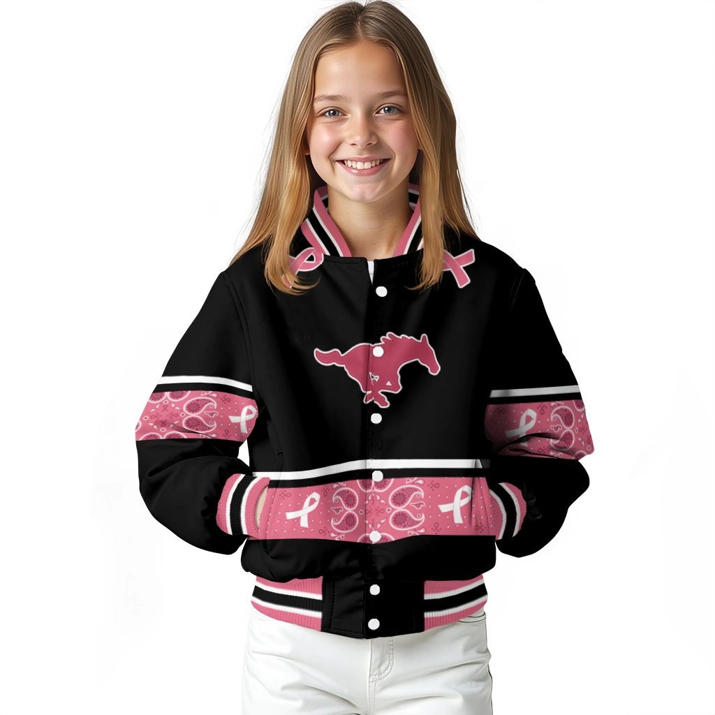 smu mustangs pink ribbon black pink varsity jacket top rated smu mustangs pink ribbon black pink varsity jacket top rated