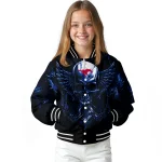 smu mustangs skull bite blue black varsity jacket best selling