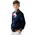 smu mustangs skull bite blue black varsity jacket best selling