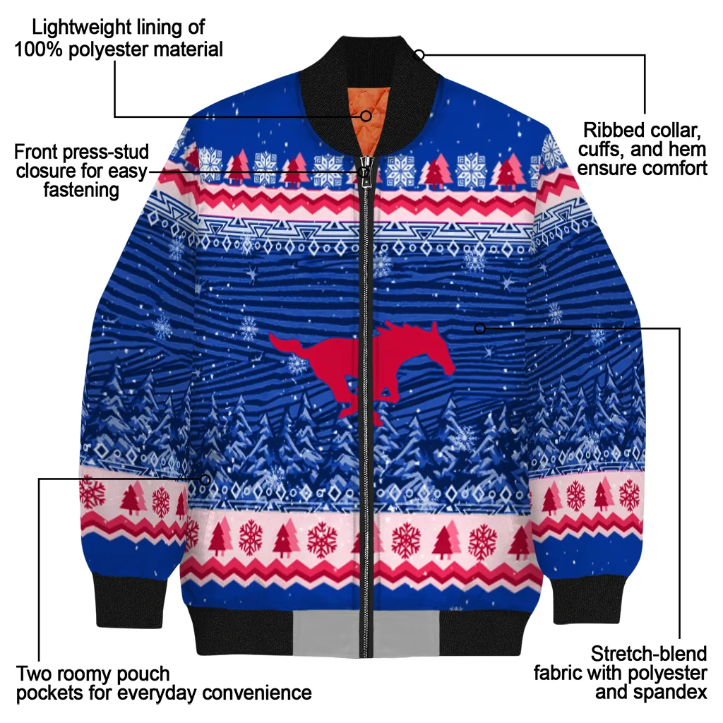 smu mustangs snowy pines blue bomber jacket new arrival smu mustangs snowy pines blue bomber jacket new arrival