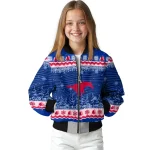 smu mustangs snowy pines blue bomber jacket best selling