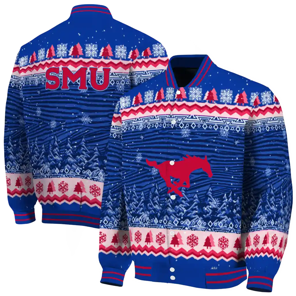 smu mustangs snowy pines blue varsity jacket fashion forward smu mustangs snowy pines blue varsity jacket fashion forward