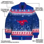 smu mustangs snowy pines blue varsity jacket best selling