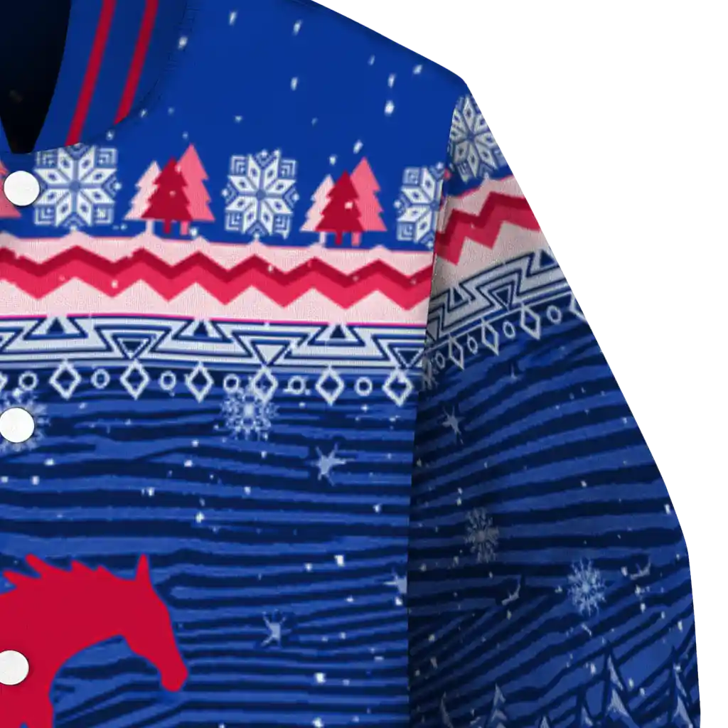 smu mustangs snowy pines blue varsity jacket premium grade smu mustangs snowy pines blue varsity jacket premium grade