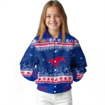 smu mustangs snowy pines blue varsity jacket best selling