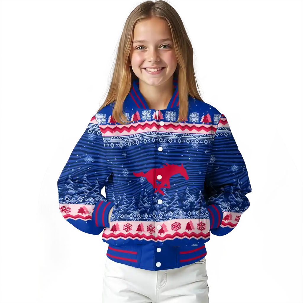 smu mustangs snowy pines blue varsity jacket top rated smu mustangs snowy pines blue varsity jacket top rated