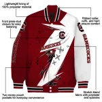 south carolina gamecocks ripped bolt garnet white varsity jacket best selling