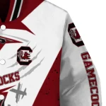 south carolina gamecocks ripped bolt garnet white varsity jacket best selling