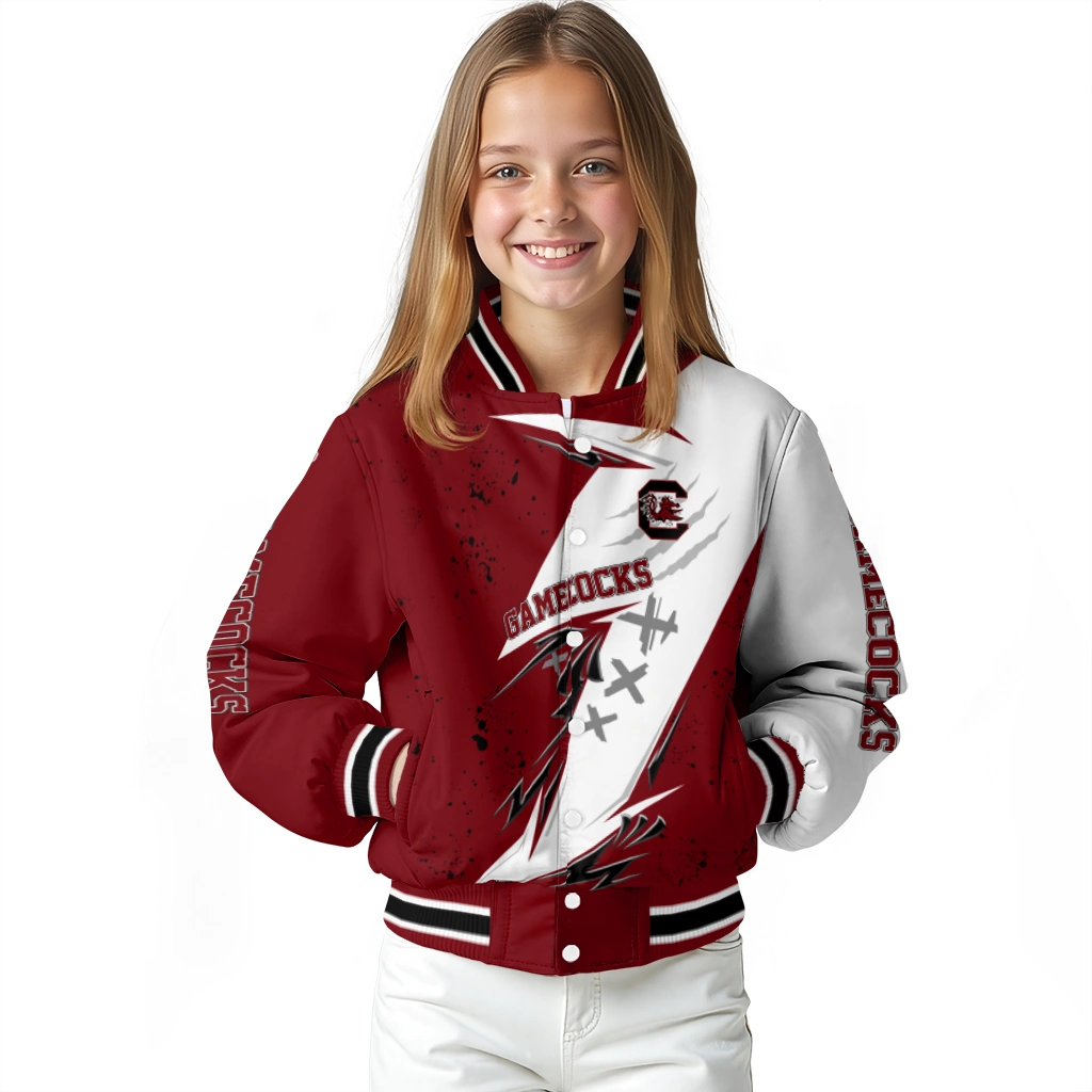 south carolina gamecocks ripped bolt garnet white varsity jacket top rated south carolina gamecocks ripped bolt garnet white varsity jacket top rated