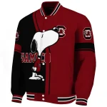 south carolina gamecocks snoopy attitude garnet varsity jacket best selling
