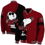 south carolina gamecocks snoopy attitude garnet varsity jacket best selling
