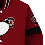 south carolina gamecocks snoopy attitude garnet varsity jacket best selling