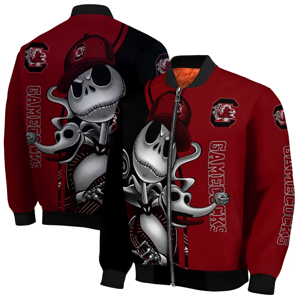 south carolina gamecocks spooky grin garnet bomber jacket best selling south carolina gamecocks spooky grin garnet bomber jacket best selling