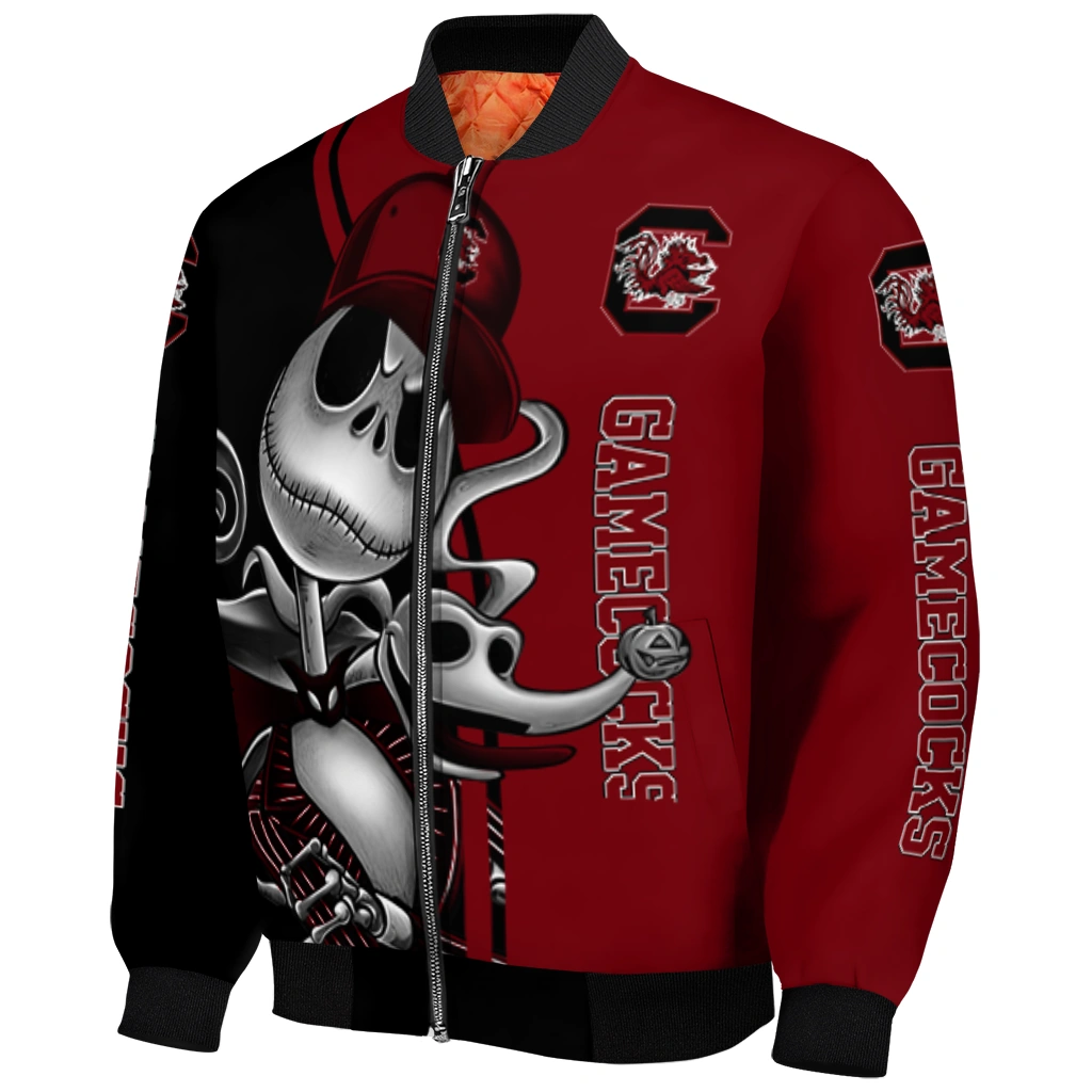 south carolina gamecocks spooky grin garnet bomber jacket fashion forward south carolina gamecocks spooky grin garnet bomber jacket fashion forward
