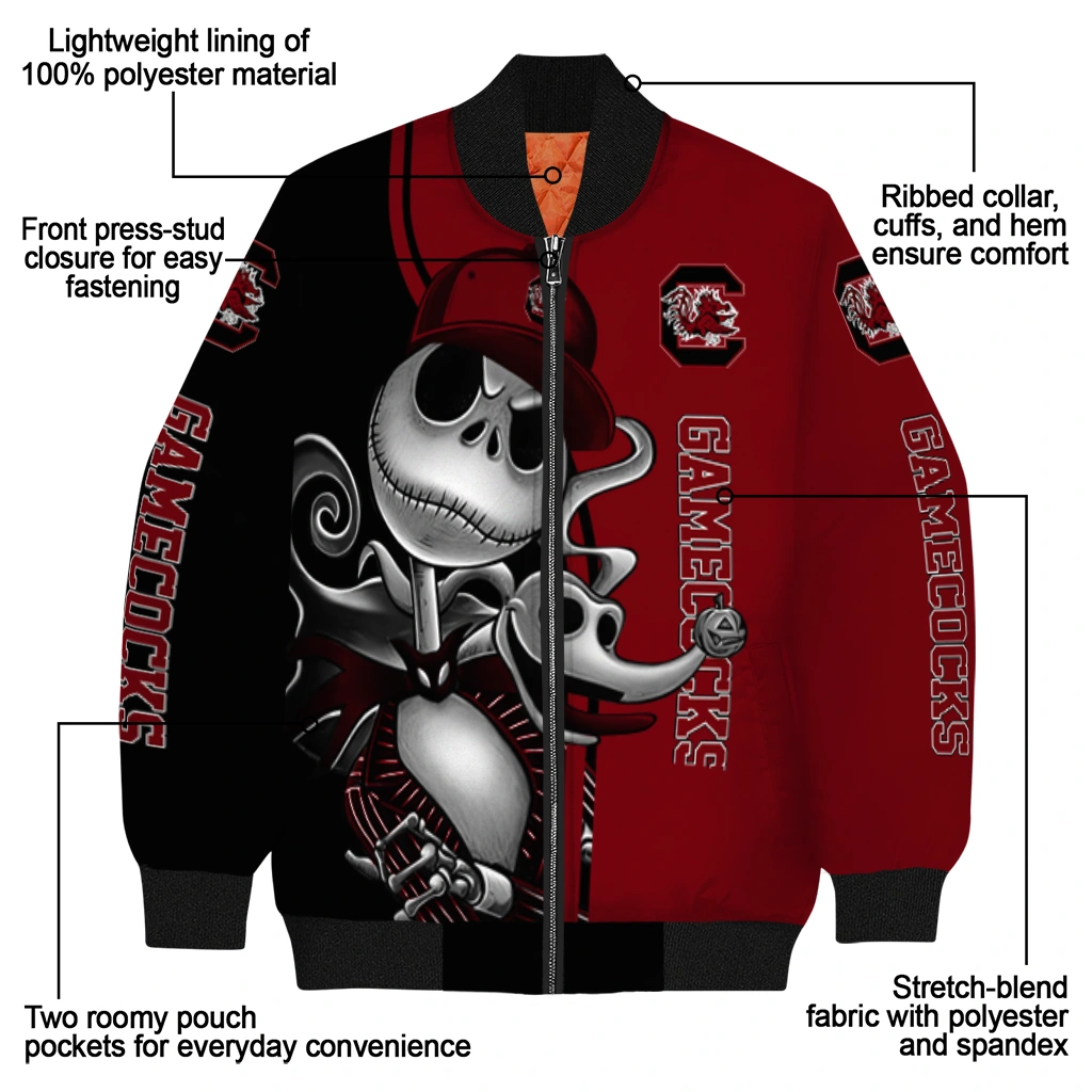 south carolina gamecocks spooky grin garnet bomber jacket new arrival south carolina gamecocks spooky grin garnet bomber jacket new arrival