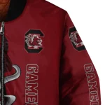 south carolina gamecocks spooky grin garnet bomber jacket best selling