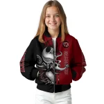 south carolina gamecocks spooky grin garnet bomber jacket best selling