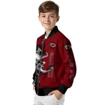 south carolina gamecocks spooky grin garnet bomber jacket best selling