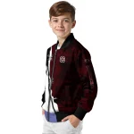 south carolina gamecocks torn texture print garnet black bomber jacket best selling