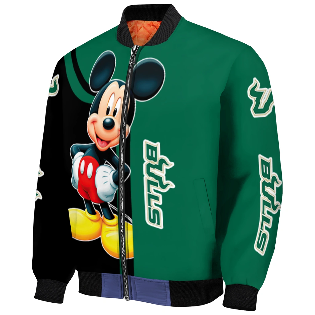 south florida bulls mickey mouse green bomber jacket fashion forward south florida bulls mickey mouse green bomber jacket fashion forward