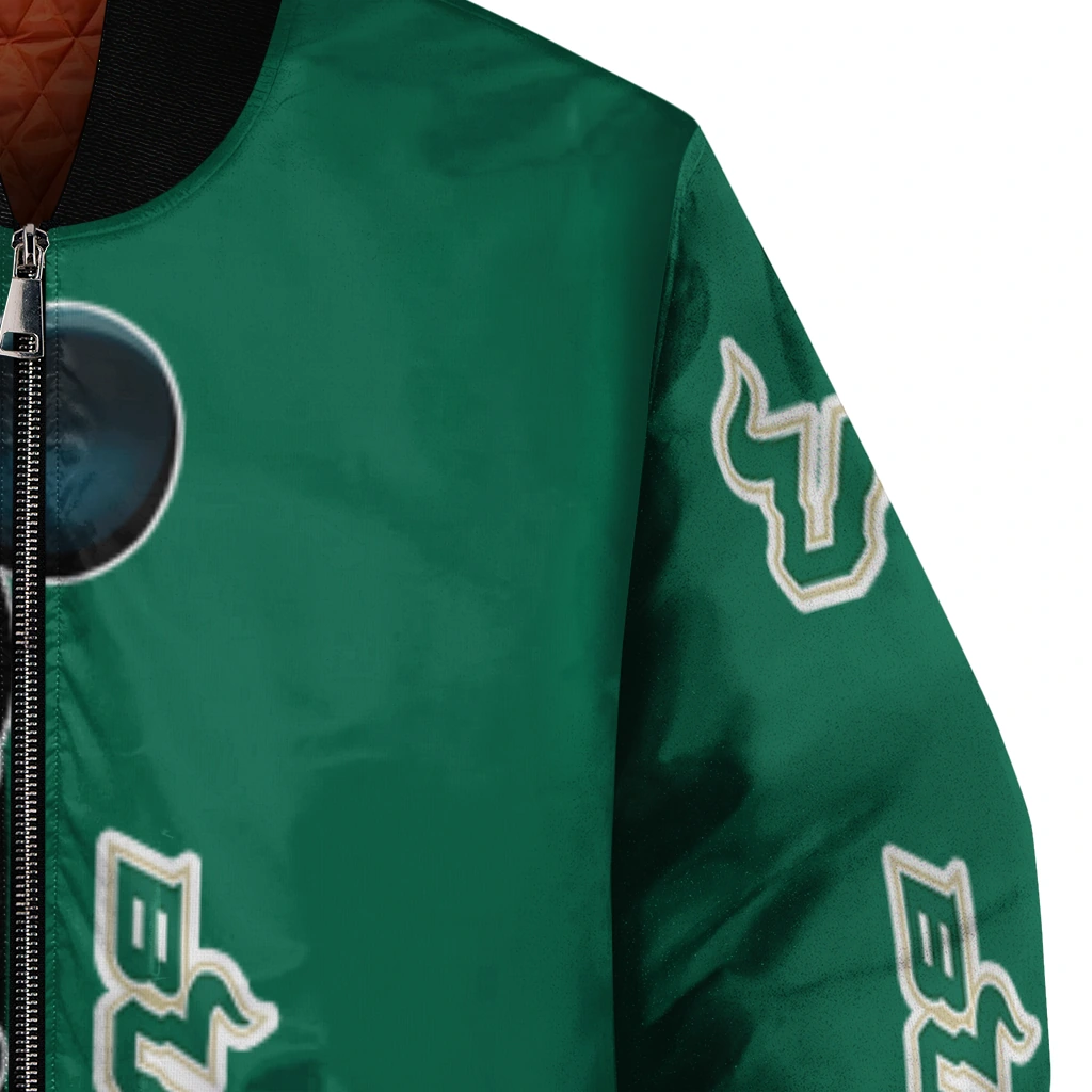 south florida bulls mickey mouse green bomber jacket premium grade south florida bulls mickey mouse green bomber jacket premium grade