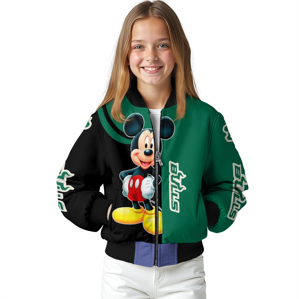 south florida bulls mickey mouse green bomber jacket top rated south florida bulls mickey mouse green bomber jacket top rated