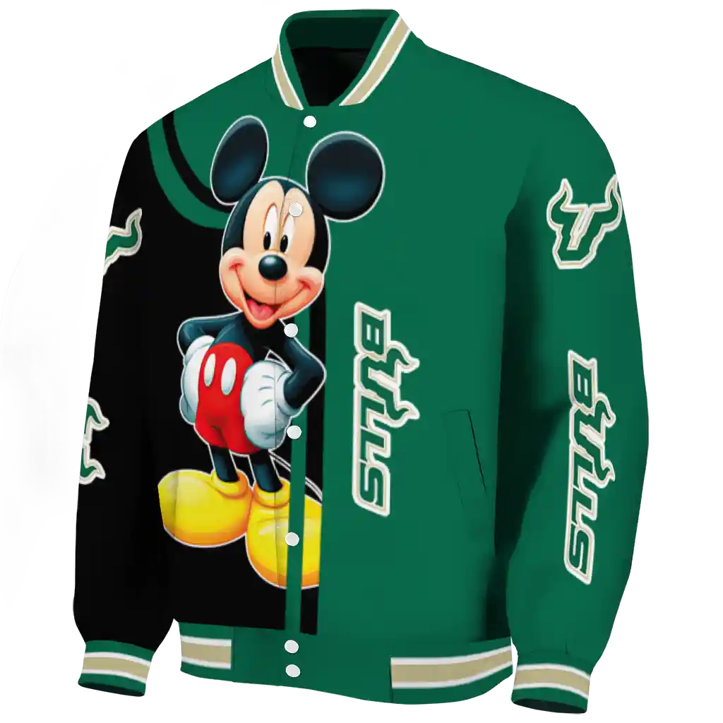 south florida bulls mickey mouse green varsity jacket best selling south florida bulls mickey mouse green varsity jacket best selling