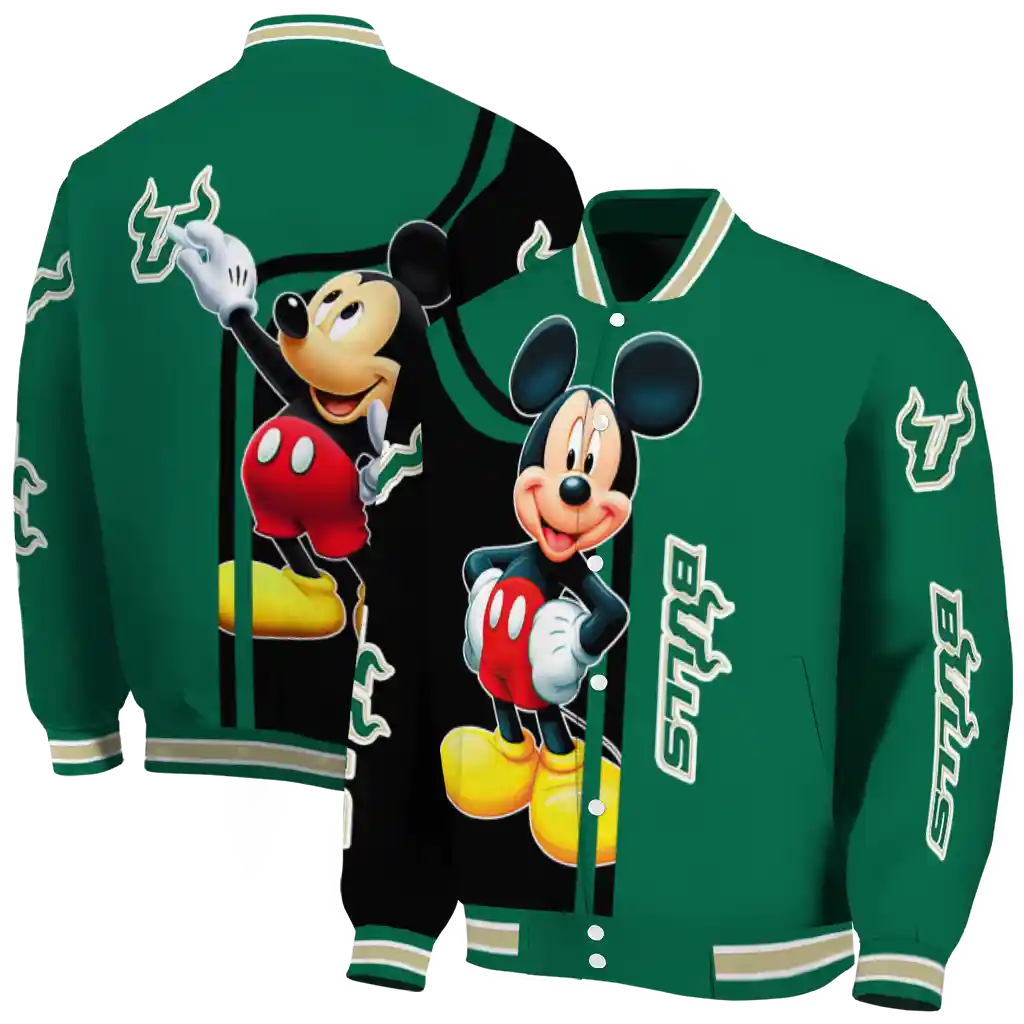 south florida bulls mickey mouse green varsity jacket fashion forward south florida bulls mickey mouse green varsity jacket fashion forward