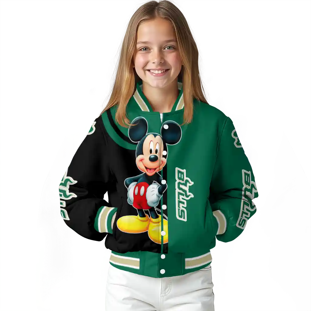 south florida bulls mickey mouse green varsity jacket top rated south florida bulls mickey mouse green varsity jacket top rated