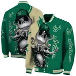 south florida bulls spooky grin green varsity jacket best selling