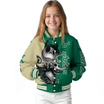 south florida bulls spooky grin green varsity jacket best selling