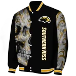 southern miss golden eagles fire skull black varsity jacket best selling