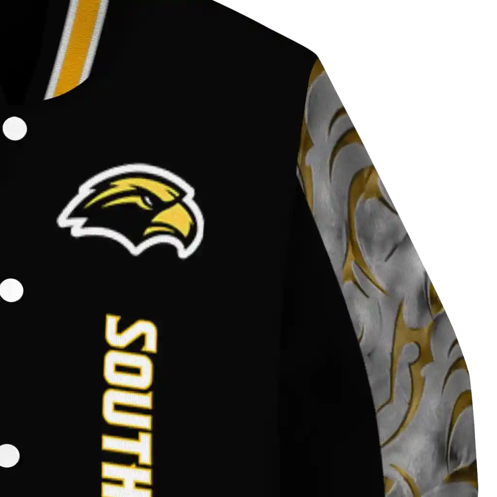 southern miss golden eagles fire skull black varsity jacket premium grade southern miss golden eagles fire skull black varsity jacket premium grade