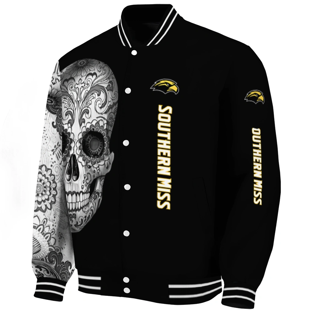 southern miss golden eagles intricate skull black varsity jacket best selling southern miss golden eagles intricate skull black varsity jacket best selling