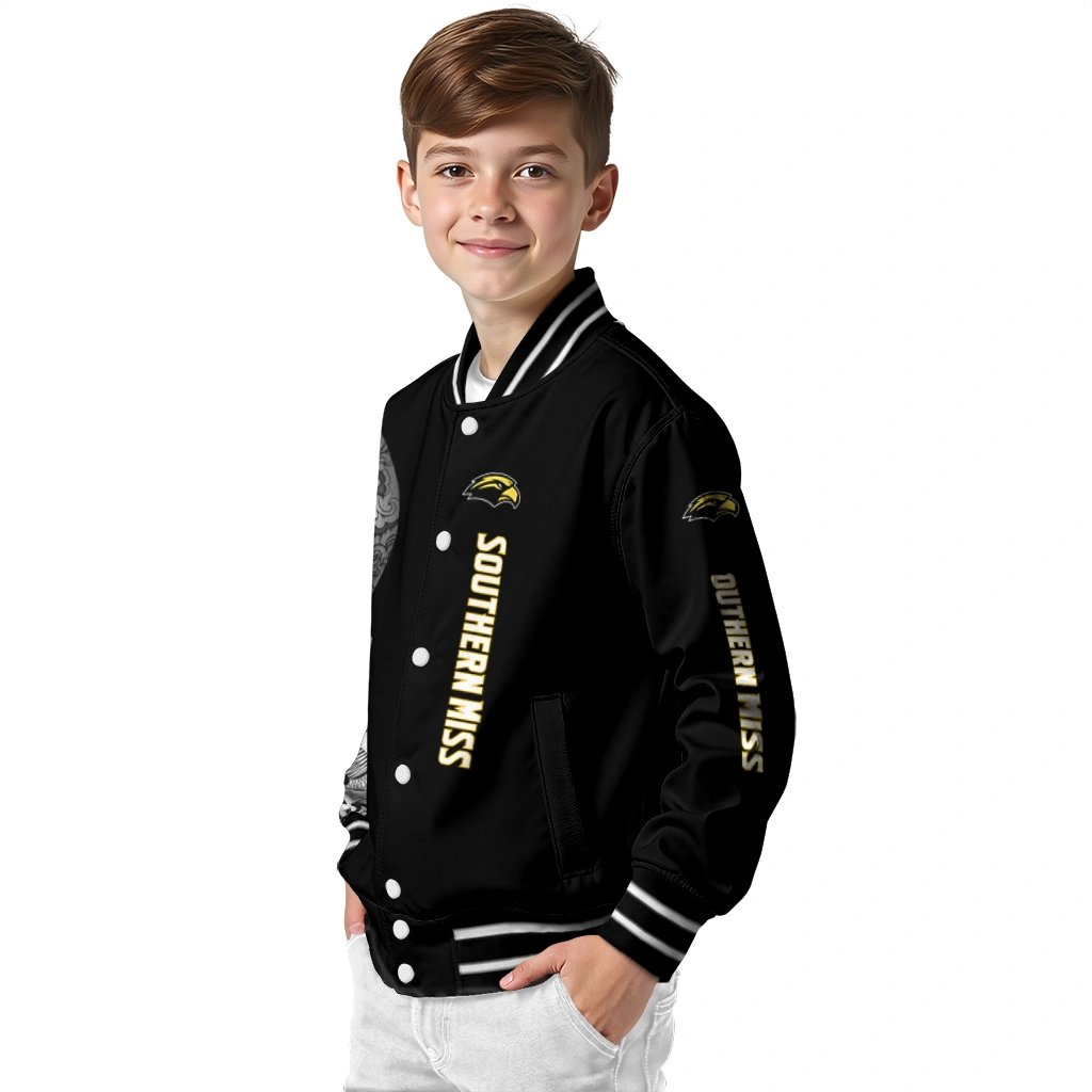 southern miss golden eagles intricate skull black varsity jacket trendy southern miss golden eagles intricate skull black varsity jacket trendy